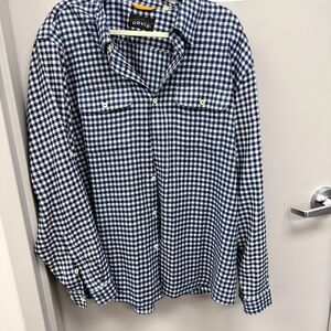 Orvis Navy‎ and White Checkered Long sleeve Shirt XxL